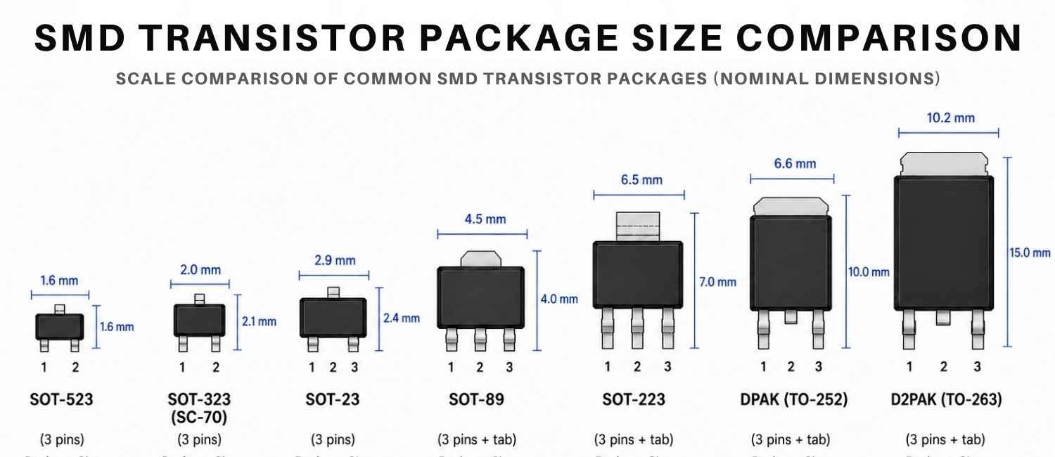 common smd transistor package types