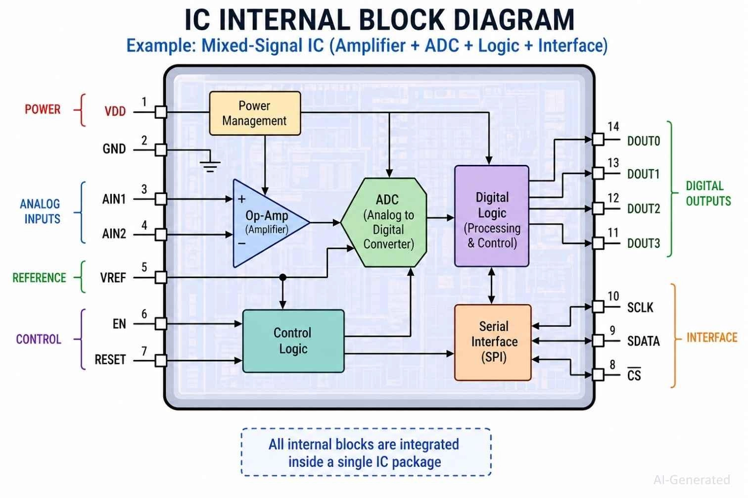 internal block diagram of an integrated circuit symbol