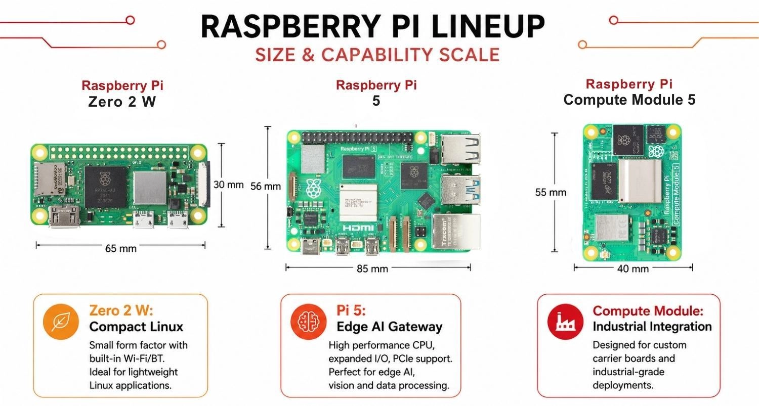 raspberry pi variants for edge ai and embedded linux