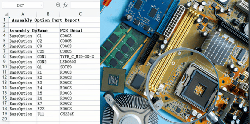 PCB BOM Management and Assembly Option Report