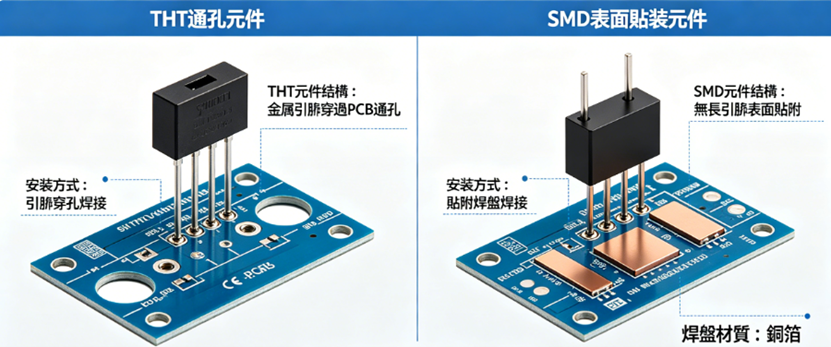 THT vs. SMD Component Mounting Comparison