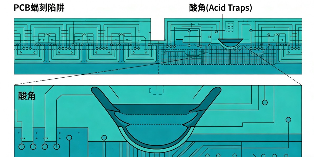 pcb acid trap defect illustration