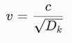 signal propagation velocity dk equation