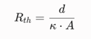 thermal resistance equation