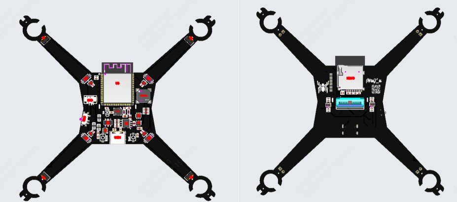 3D CAD render of the drone PCB
