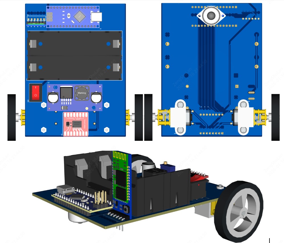 3D preview showing assembled components