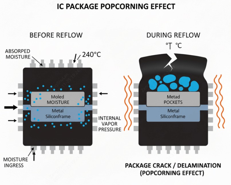 IC Package Popcorning Effect