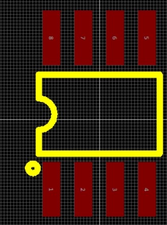 IPC-7351 compliant PCB footprint land pattern for SOIC-8