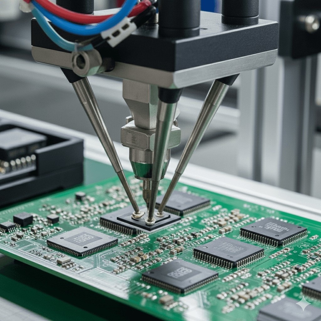 SMT line placing SMD components onto PCB