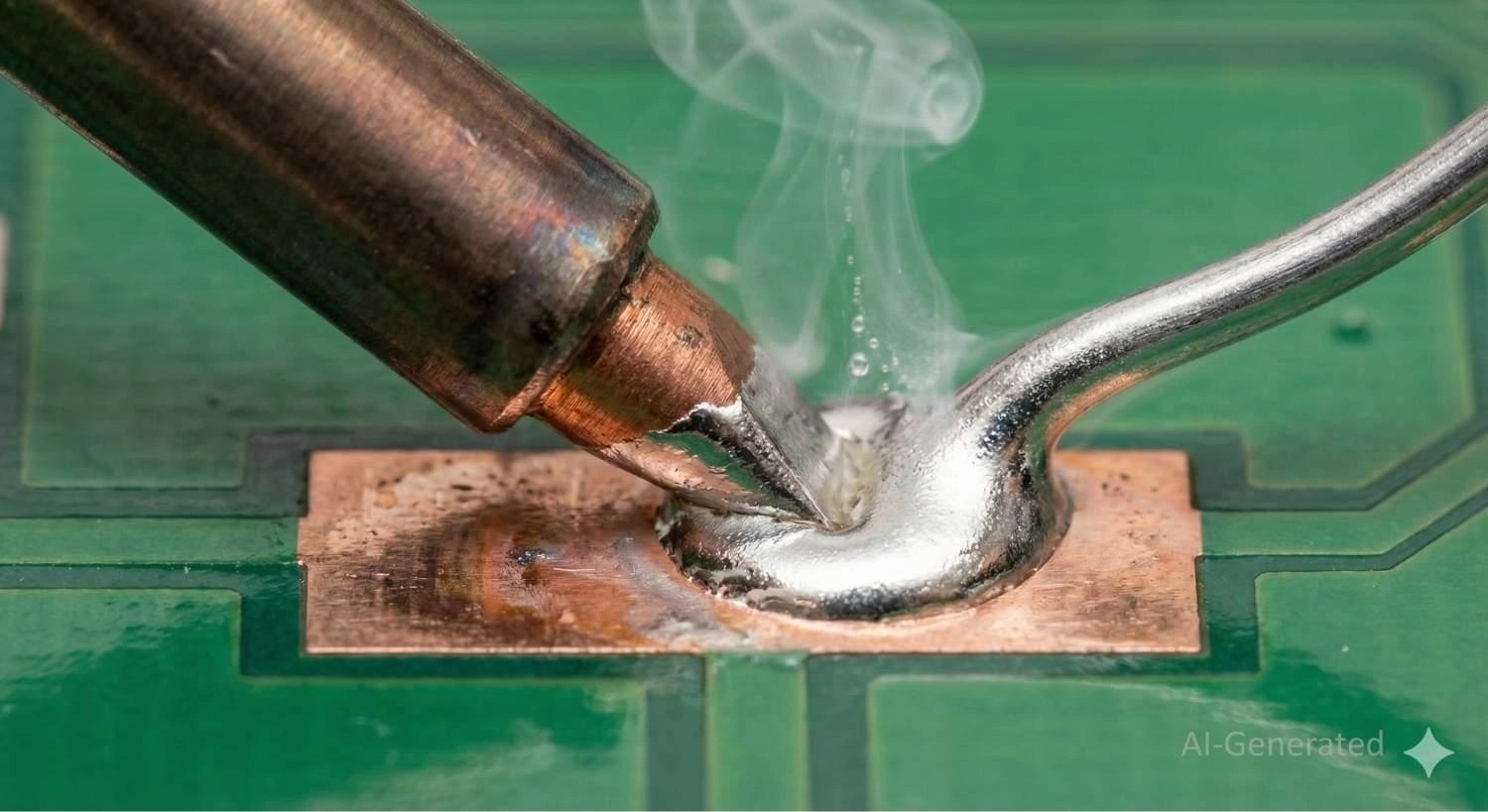 Solder melting on a PCB pad