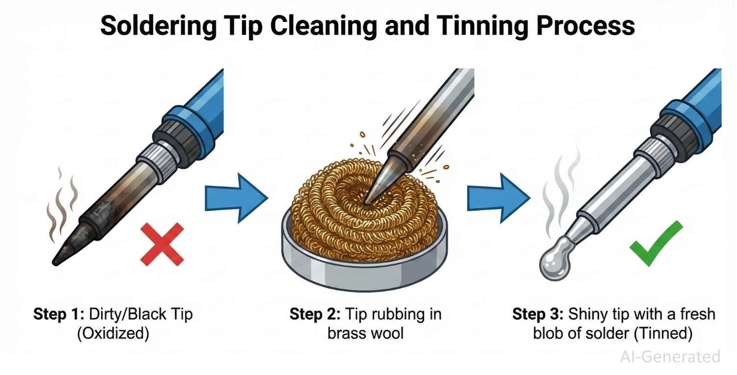 Soldering Tip Cleaning and Tinning Process