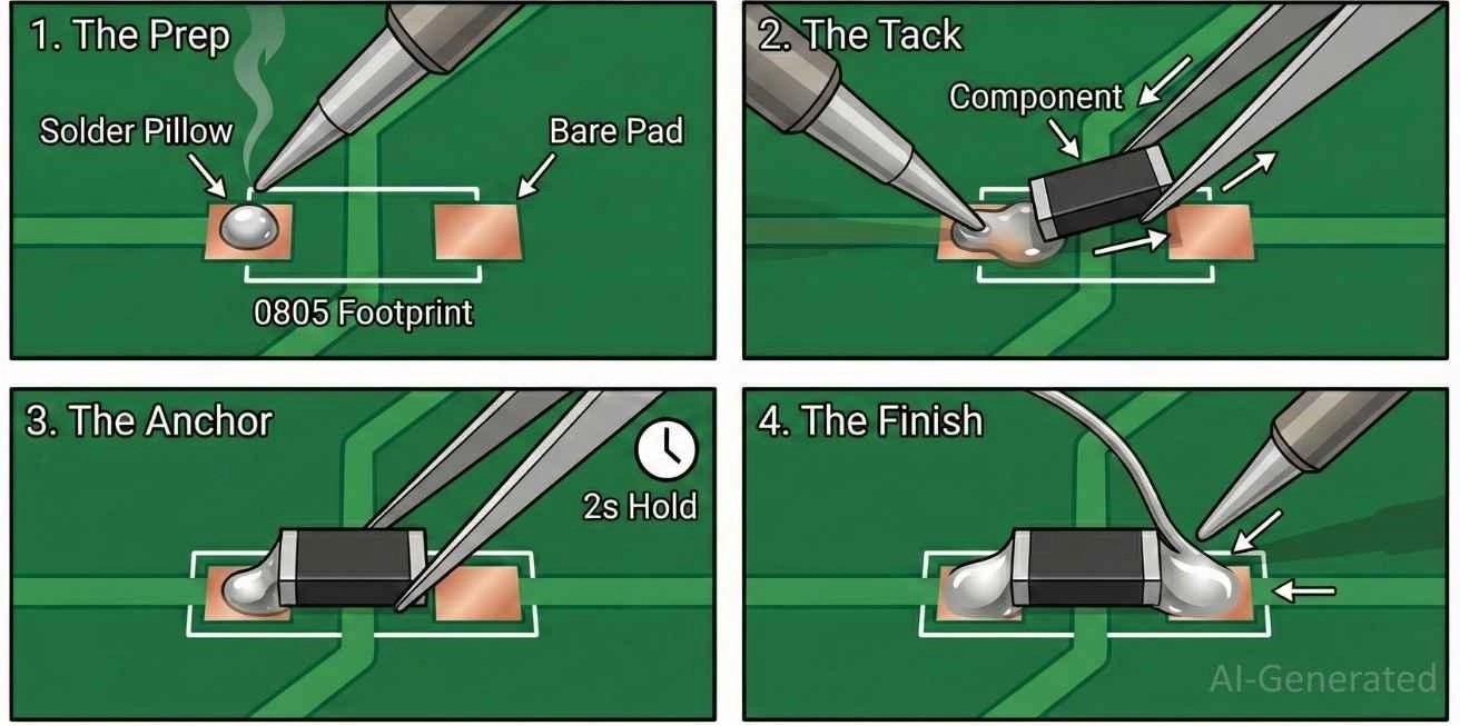 The tack and reflow soldering method