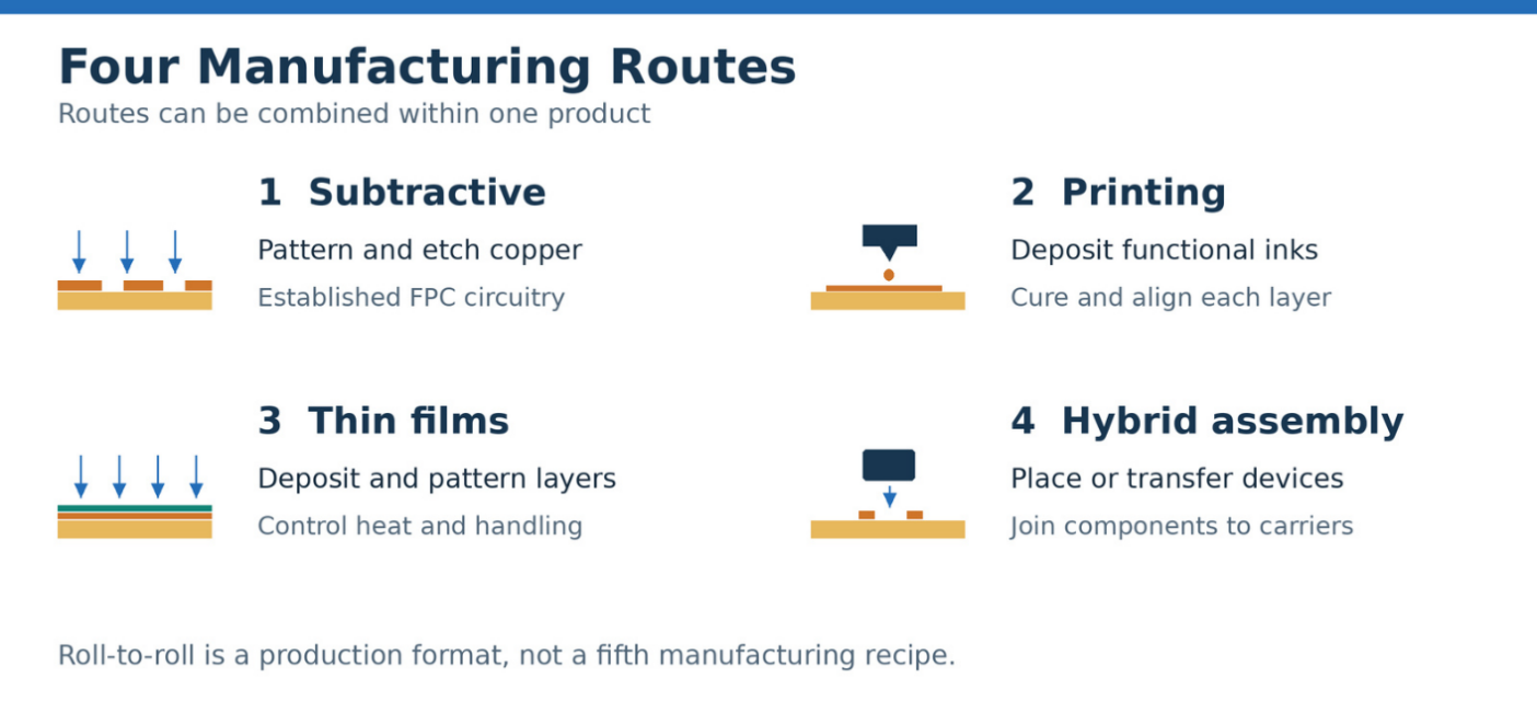 Manufacturing Routes for Flexible Electronics