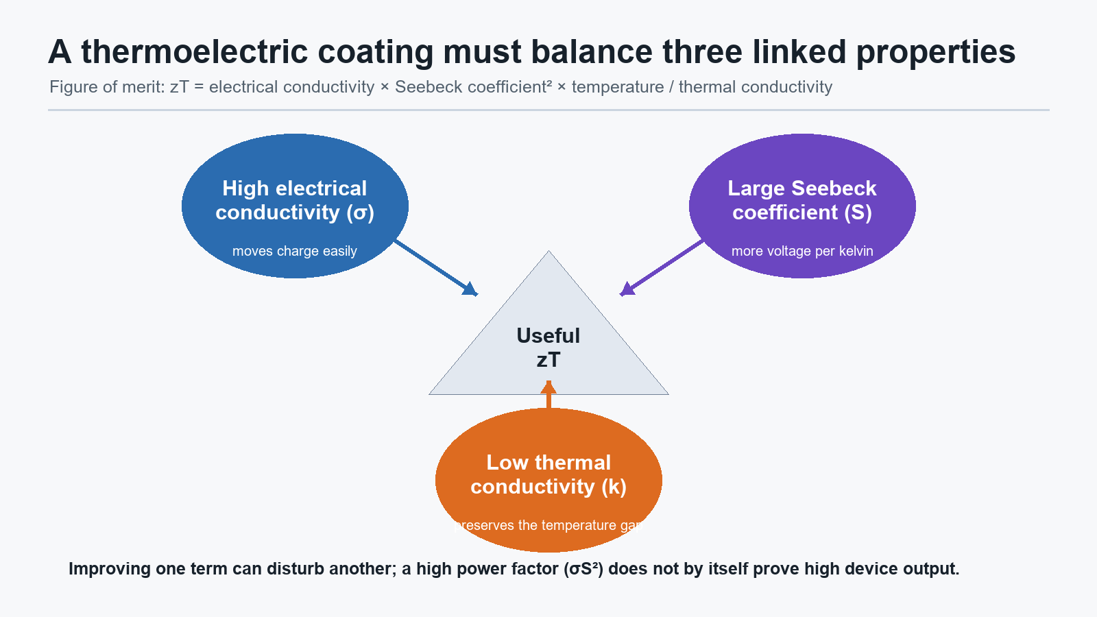 Thermoelectric material performance trade-offs