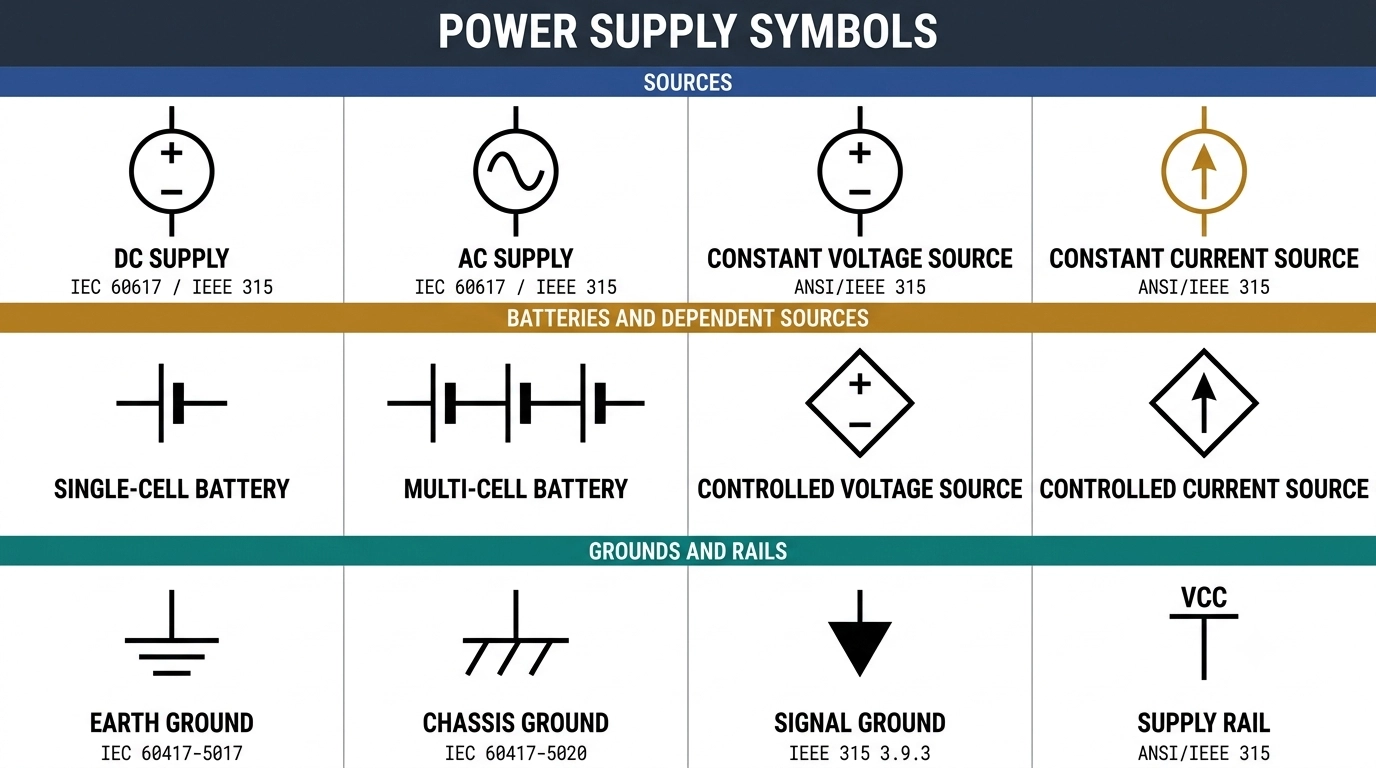 a complete power supply symbol chart