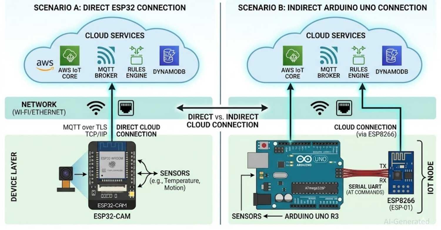 an esp32 connecting directly to cloud services