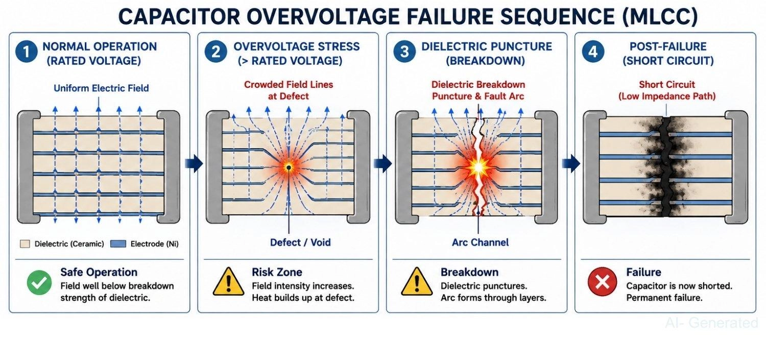 capacitor overvoltage failure modes
