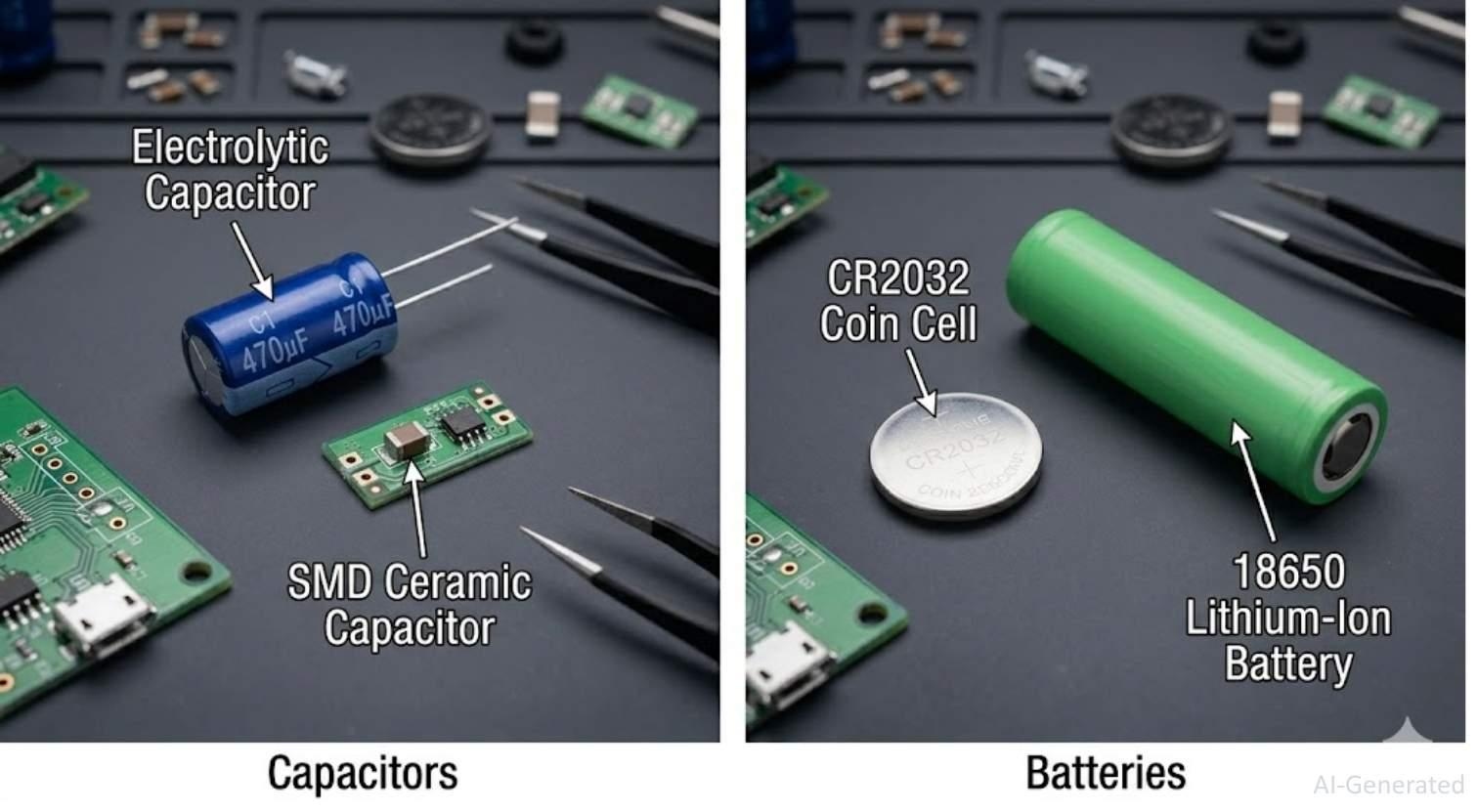capacitor vs battery