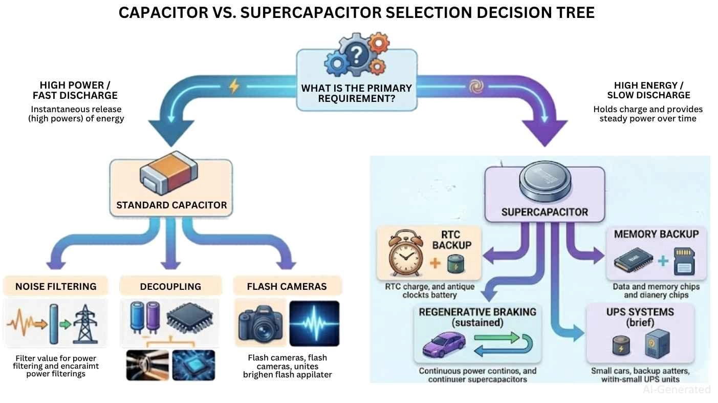supercapacitors and normal capacitors in circuit design