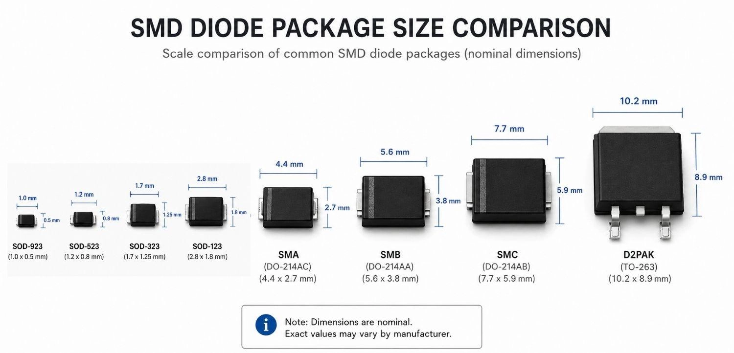 common smd diode packages
