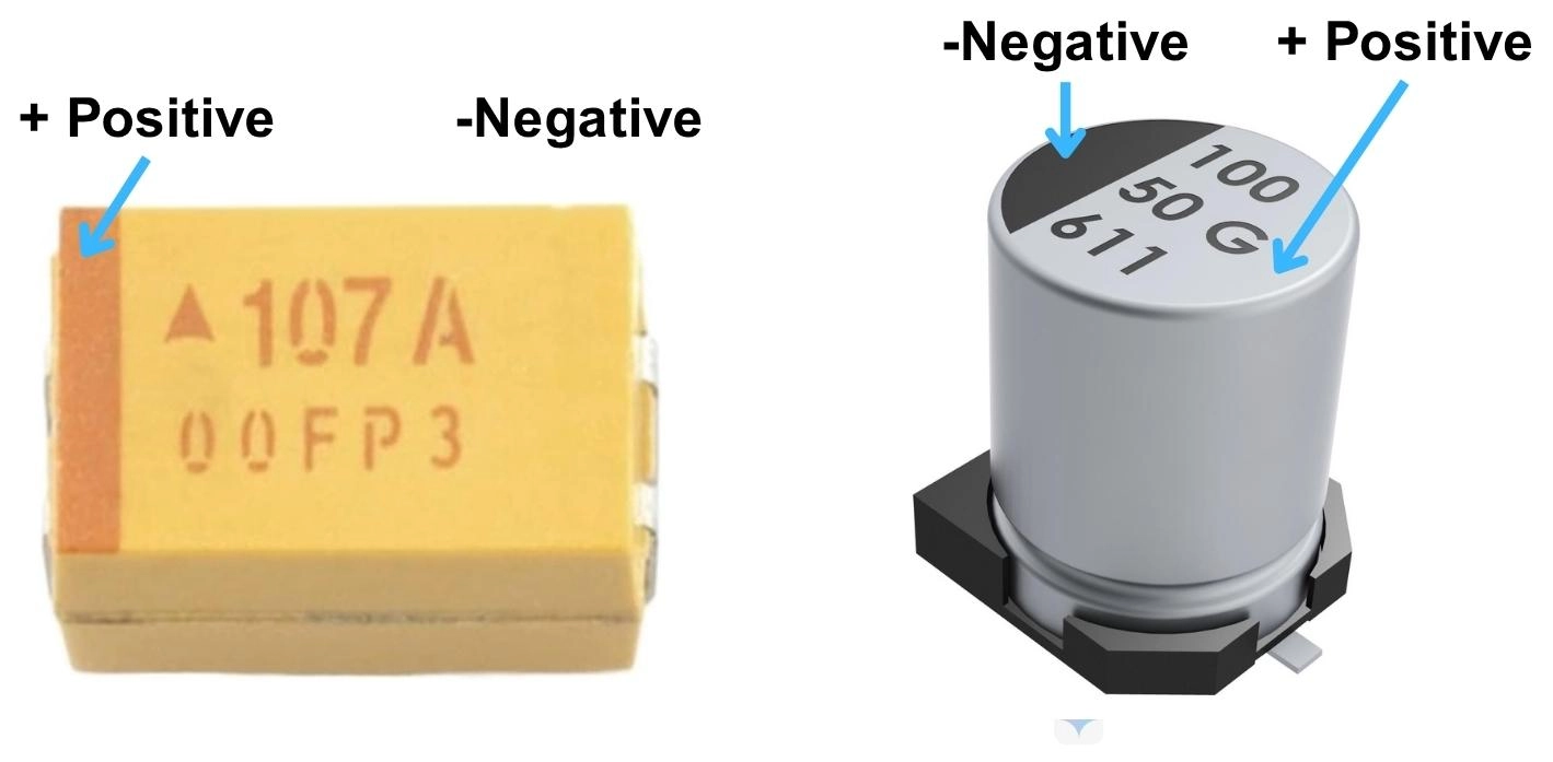 comparing smd capacitor polarity