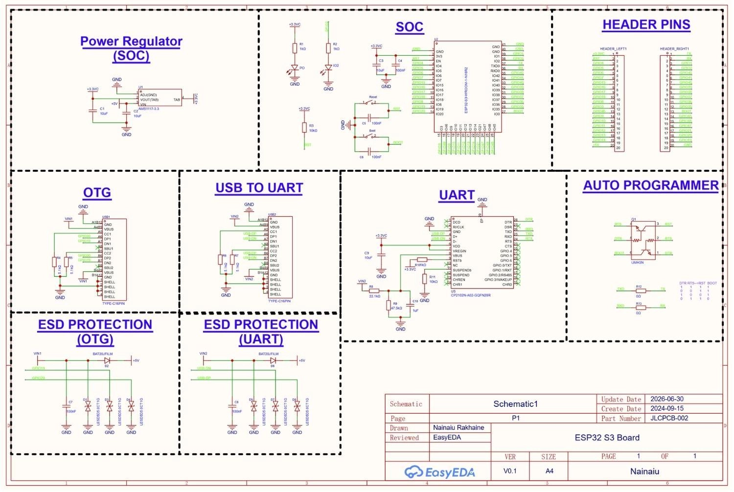 esp32 s3 development board schematic