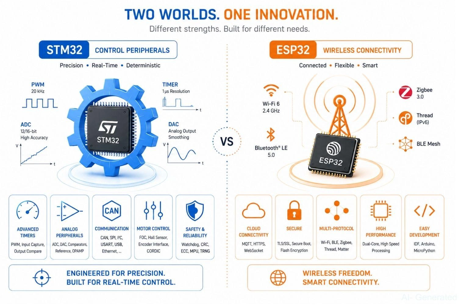 hardware control of stm32 and wireless connectivity of esp32