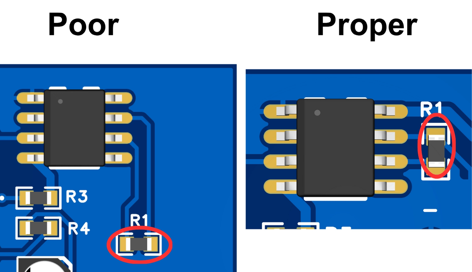 high frequency decoupling capacitor placement adjacent