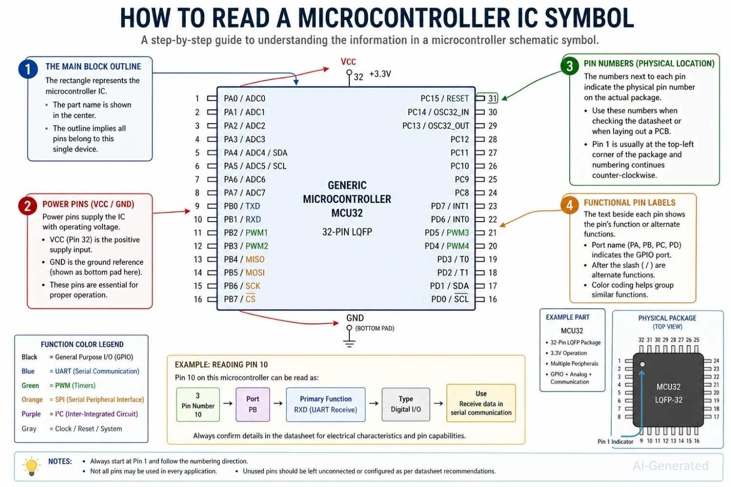 read a microcontroller integrated circuit symbol guide