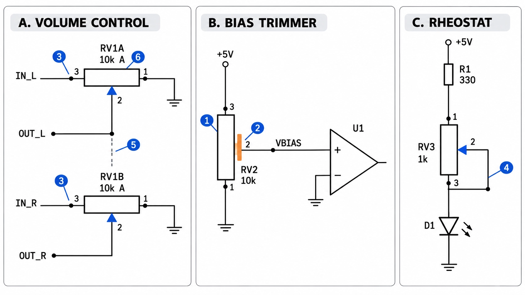how to read a potentiometer symbol in a schematic