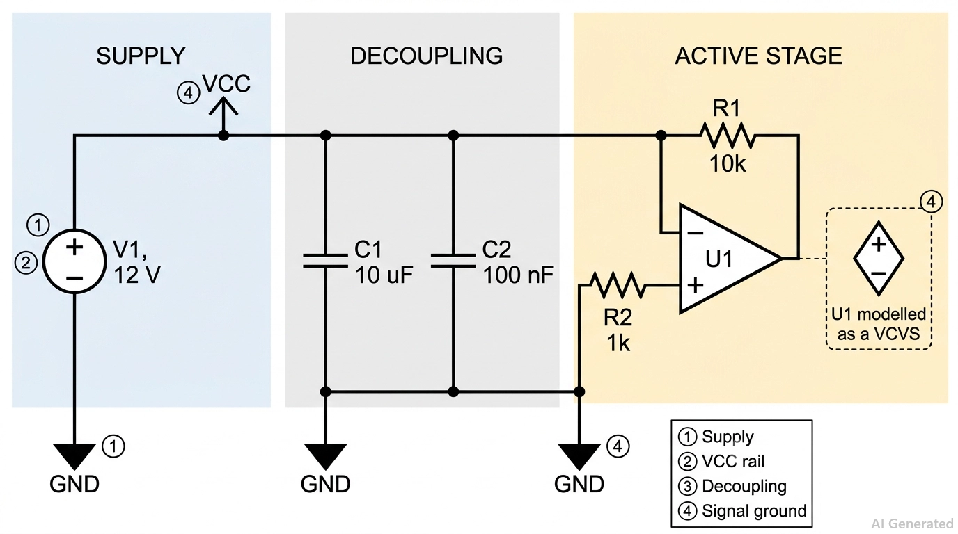 how to read power supply symbols in a circuit