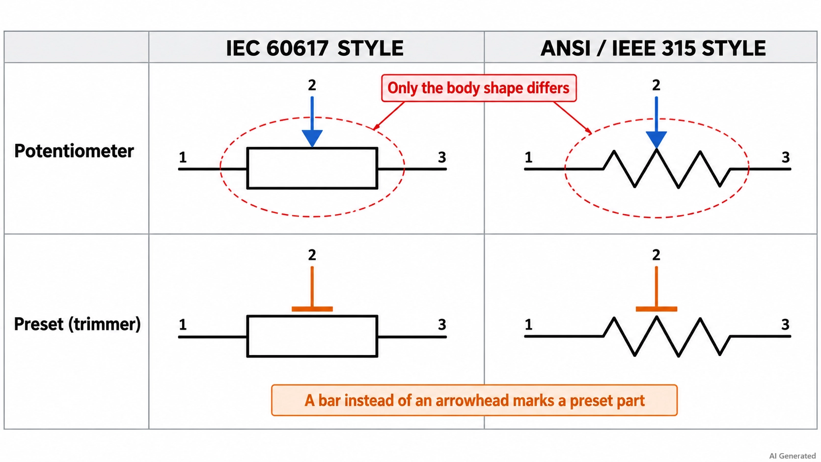 iec rectangle and ansi zigzag potentiometer symbols