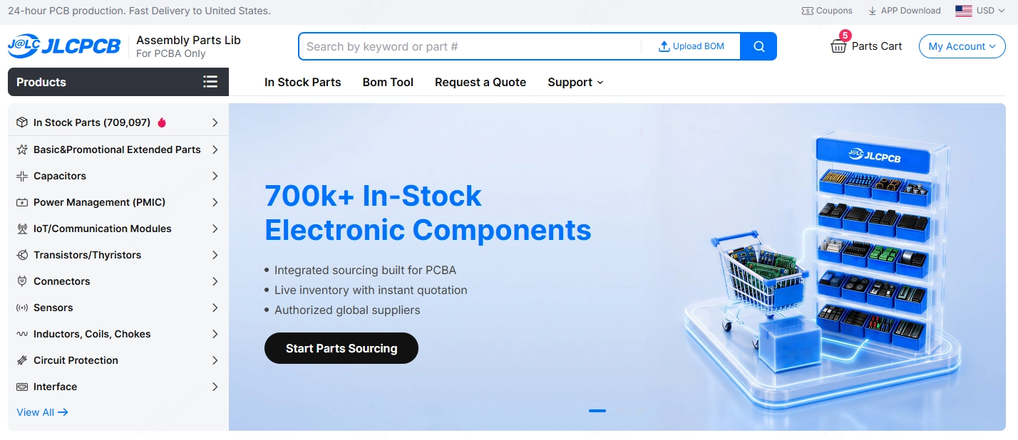 jlcpcb parts library for pcba banner