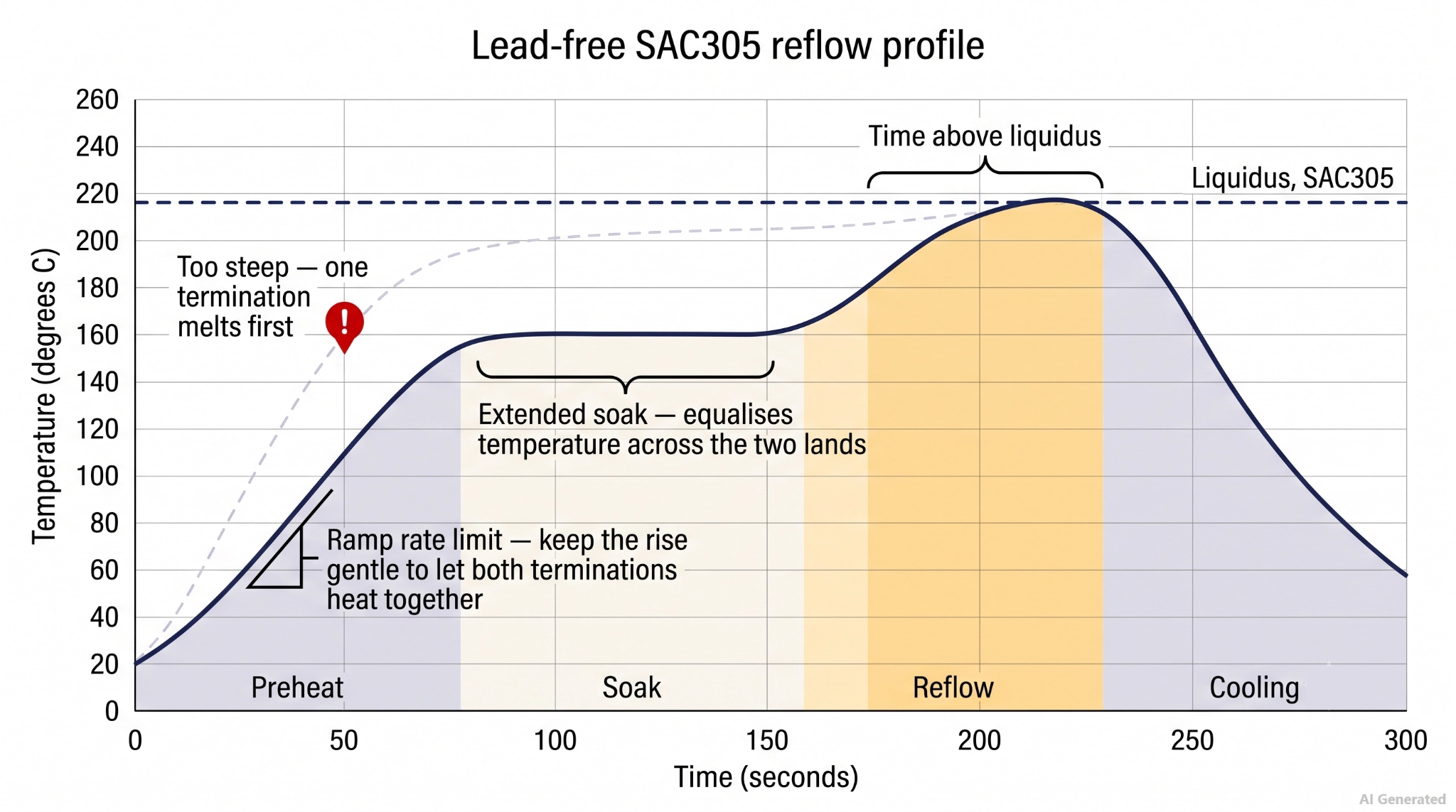 lead free reflow profile with the ramp rate limit