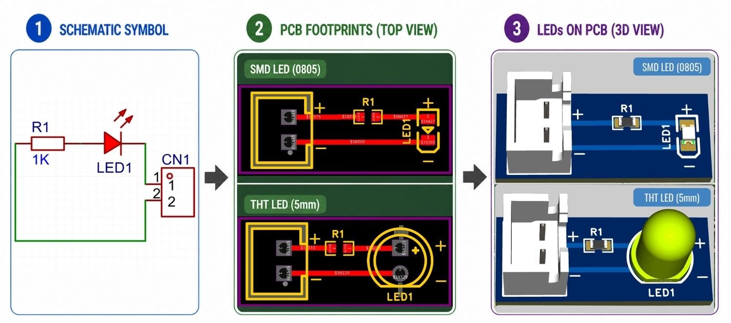 led symbol and pcb design considerations