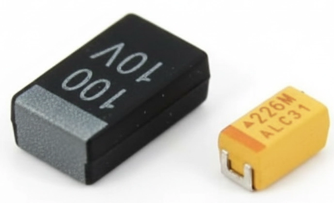 molded smd tantalum capacitors showing their package shape