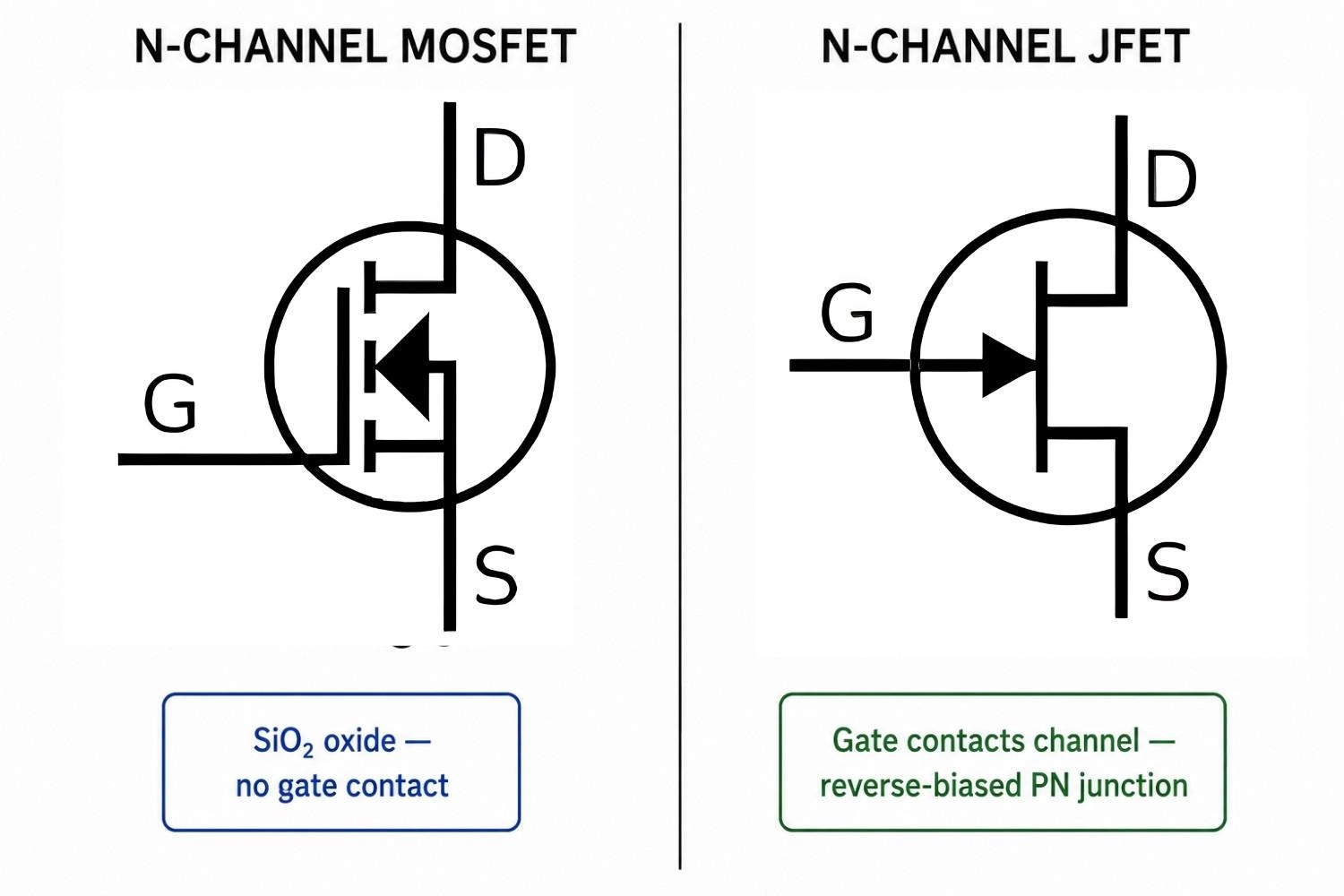 mosfet symbol vs jfet symbol