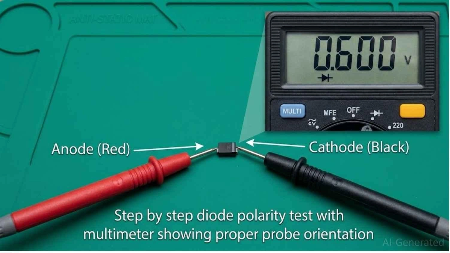 multimeter in diode test mode