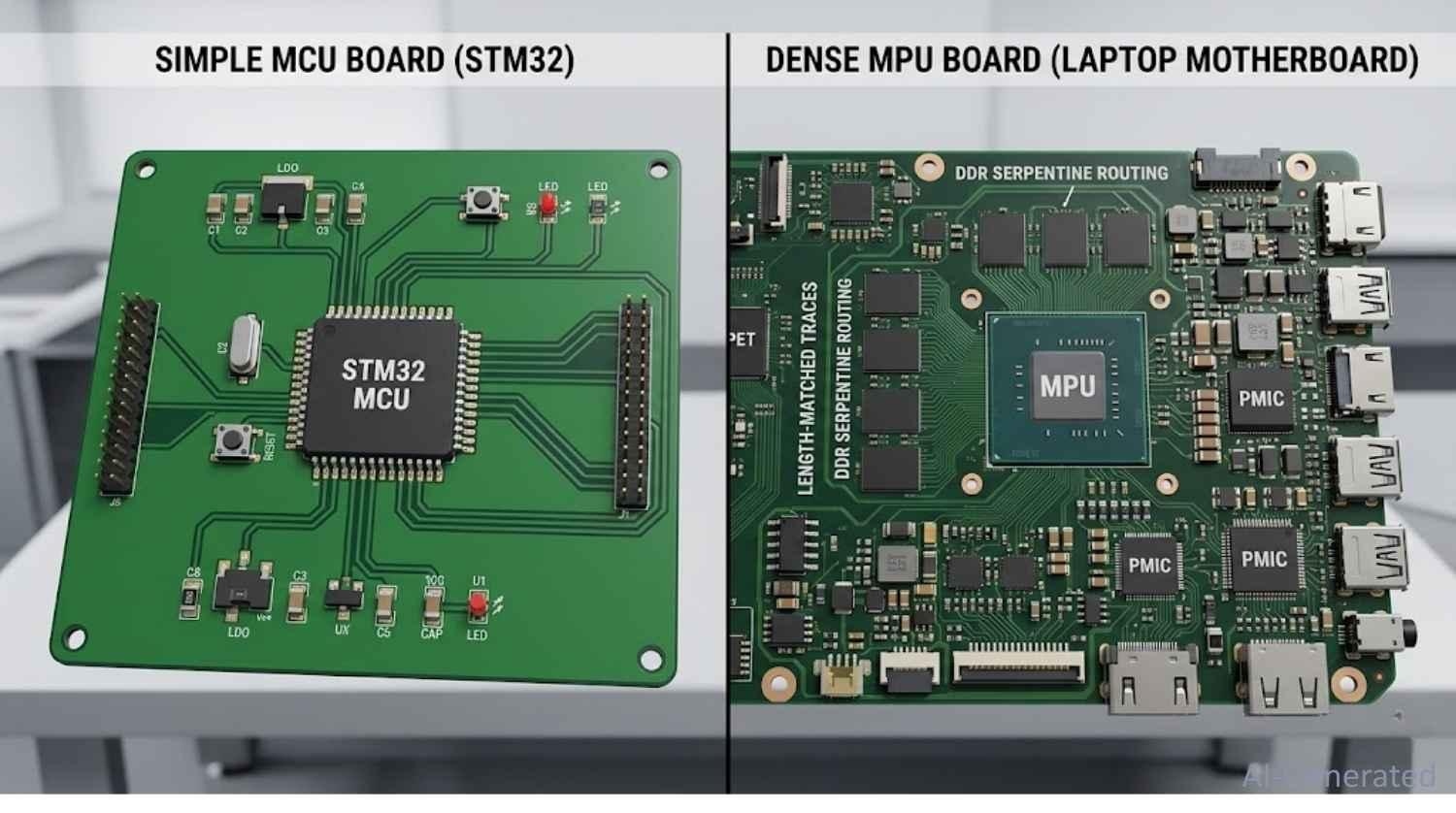 pcb design considerations for mcu vs mpu