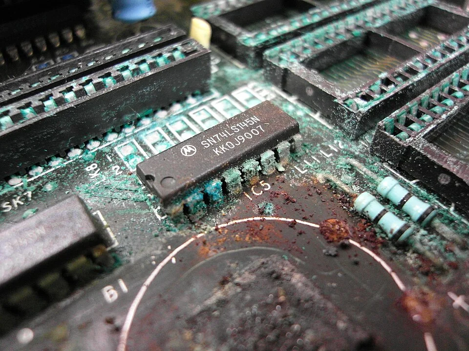 pcb repair corrosion from leaking battery