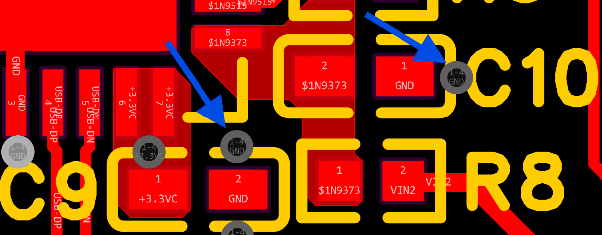 place the decoupling capacitor close to the target ic