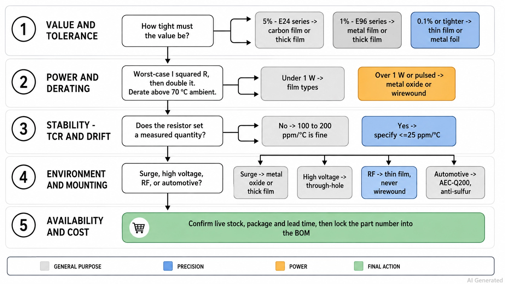 resistor type selection flowchart
