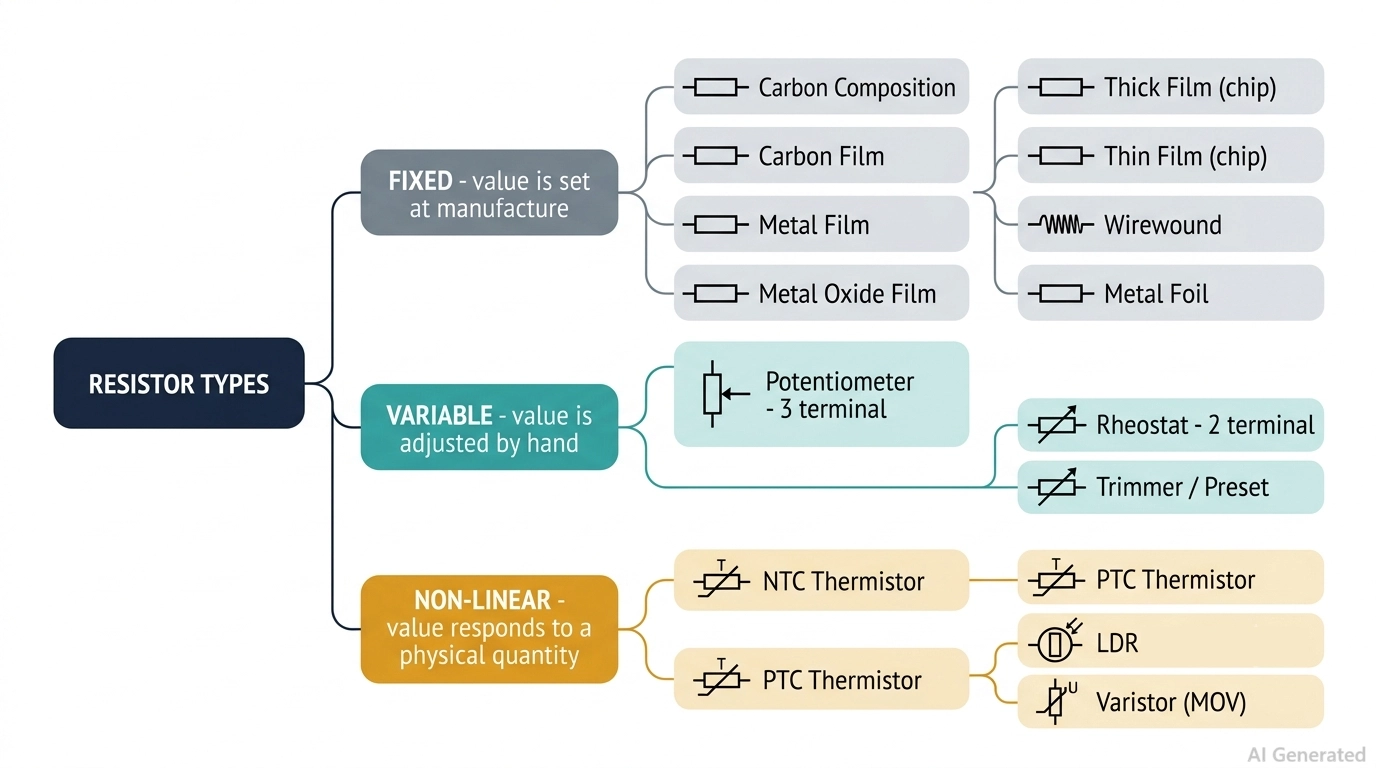 resistor types classification tree