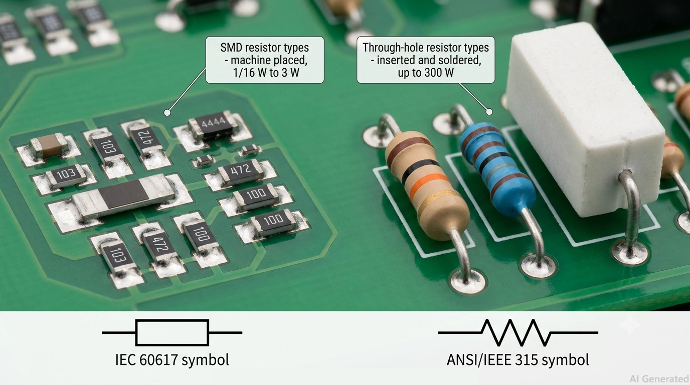 smd and through hole resistors