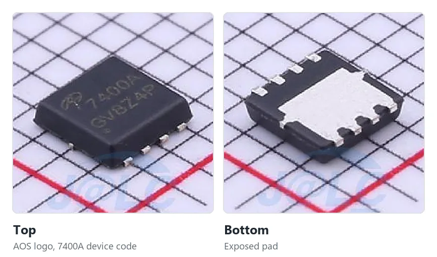 smd mosfet code 07 aon7400a dfn