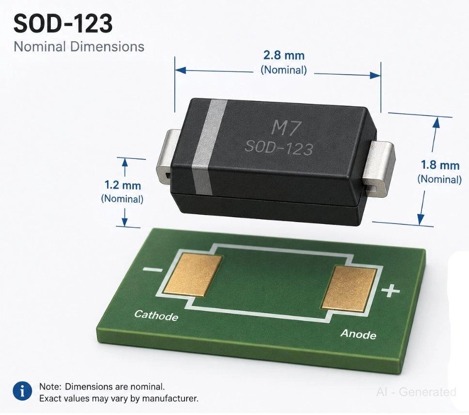 sod 123 dimensions 2.8 x 1.8 mm