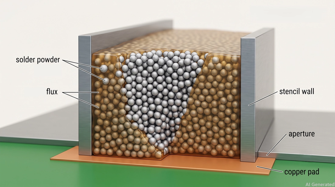 spherical alloy particles suspended in the flux vehicle