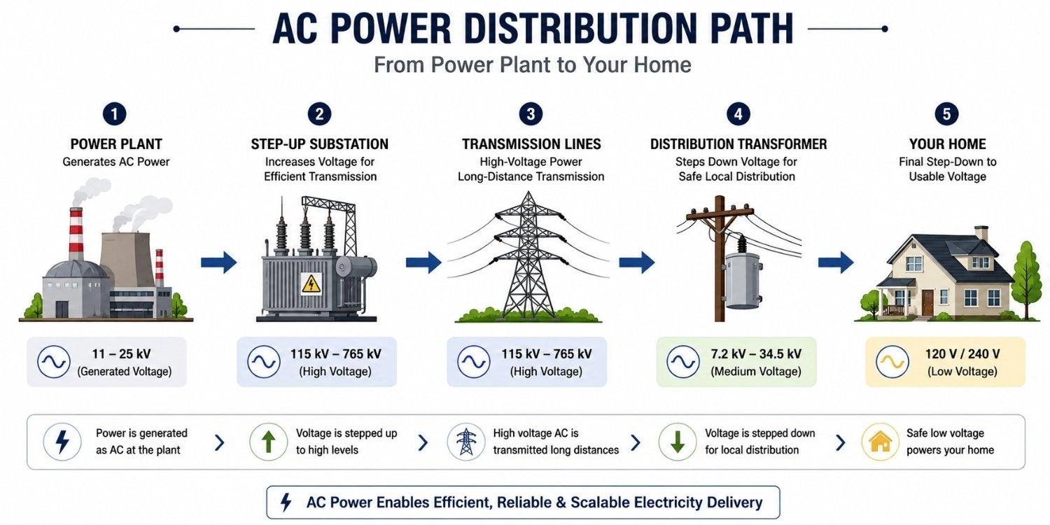 step up and step down ac power distribution