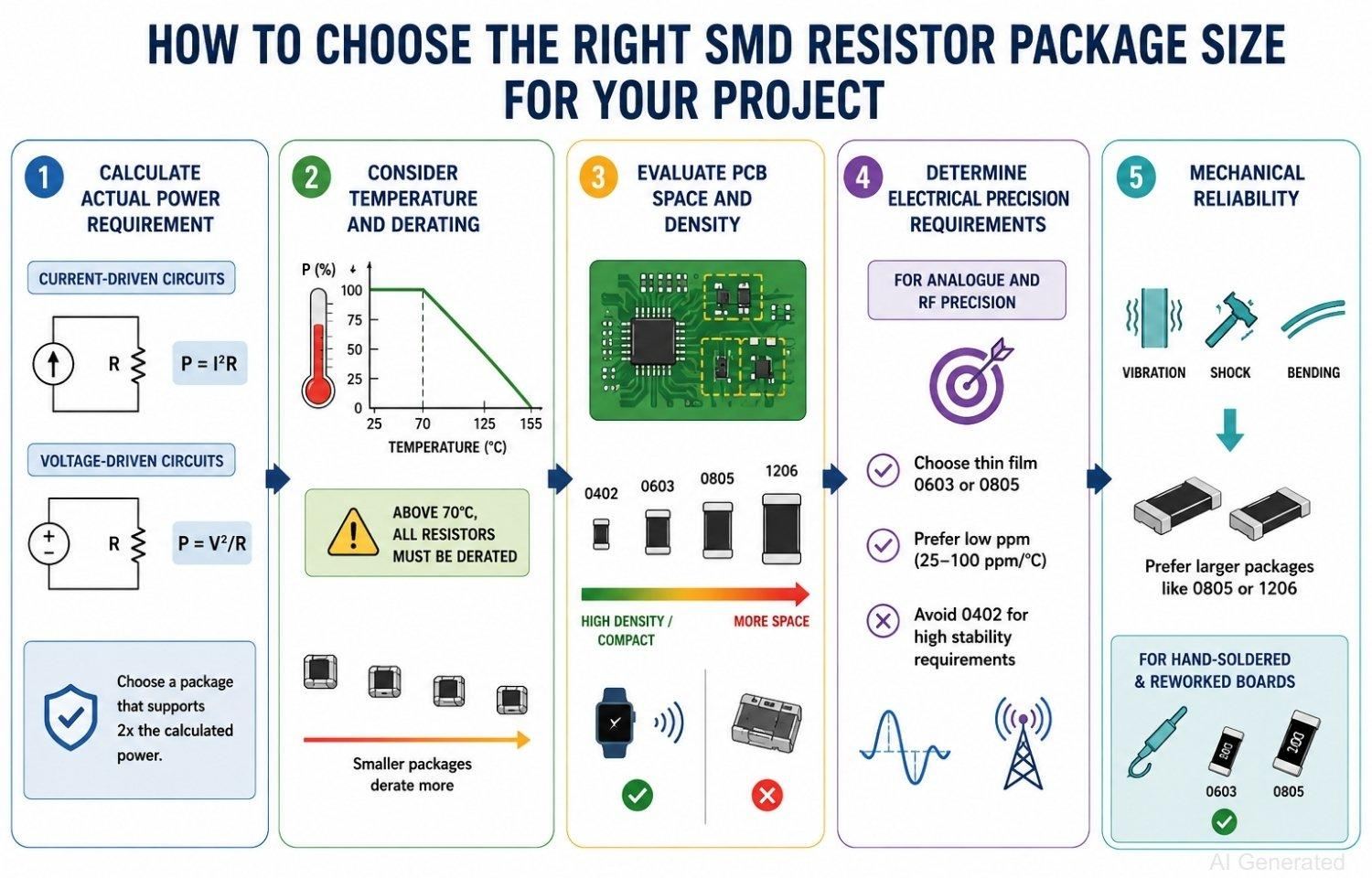 steps to select the appropriate smd resistor package size