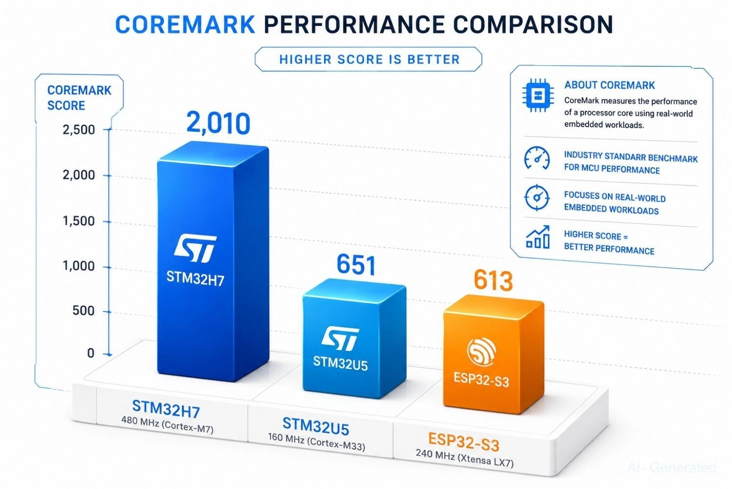 stm32 vs esp32 performance comparison